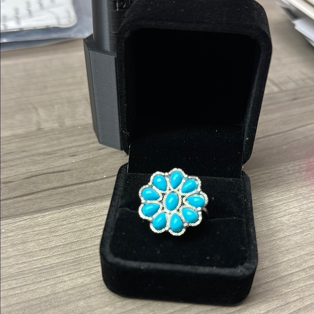❣️5 items $25 Unlisted Blue and Silver Statement Ring 🆕 - Picture 4 of 4